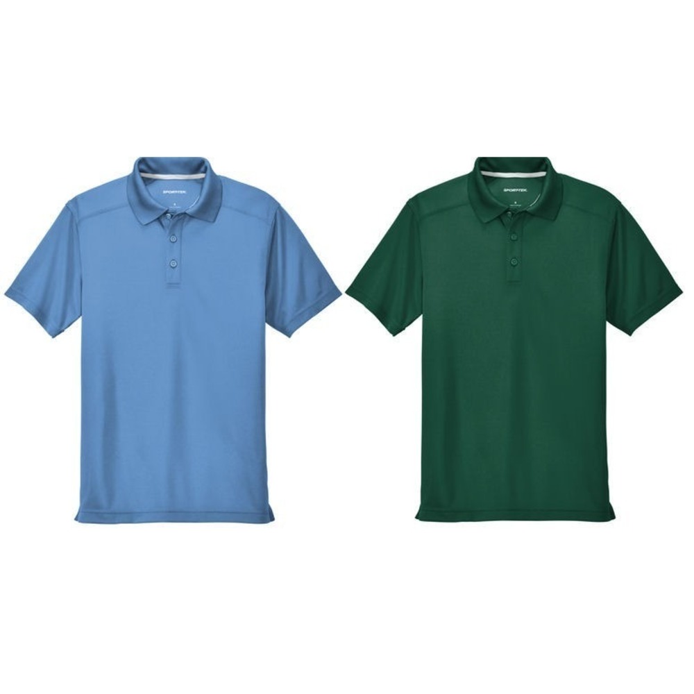 2 Men's Sport-Tek ST680 PosiCharge Micro-Mesh Polos - Green & Blue - M